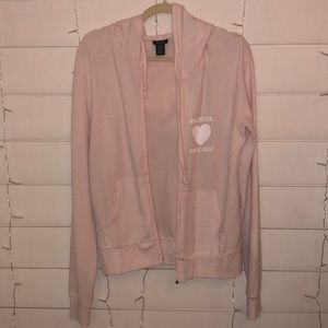 Rue21 “Whatever, Who Cares?” Pink Drawstring Jacket